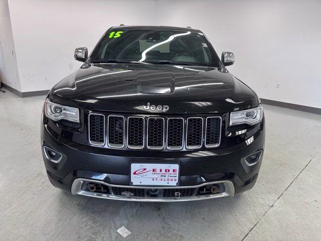 2015 Brilliant Black Crystal Pearlcoat Jeep Grand Cherokee Overland 4X4 SUV