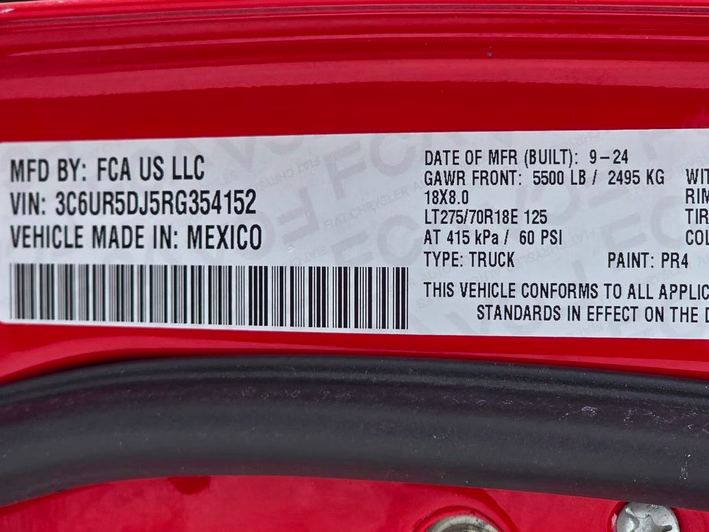 2024 Flame Red Clearcoat Ram 2500 Big Horn 4X4 Truck