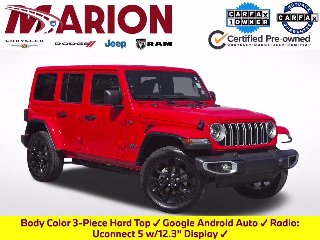 2025 Firecracker Red Clearcoat Jeep Wrangler Sahara 4xe 4X4 SUV