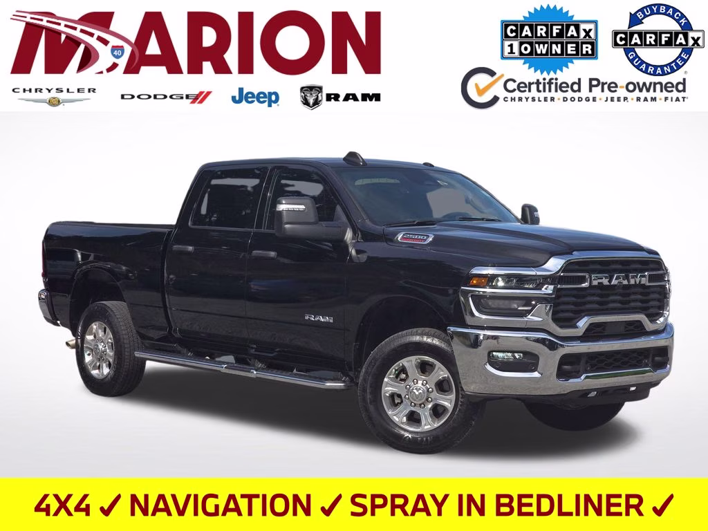 2025 Diamond Black Crystal Pearlcoat Ram 2500 Big Horn 4X4 Truck