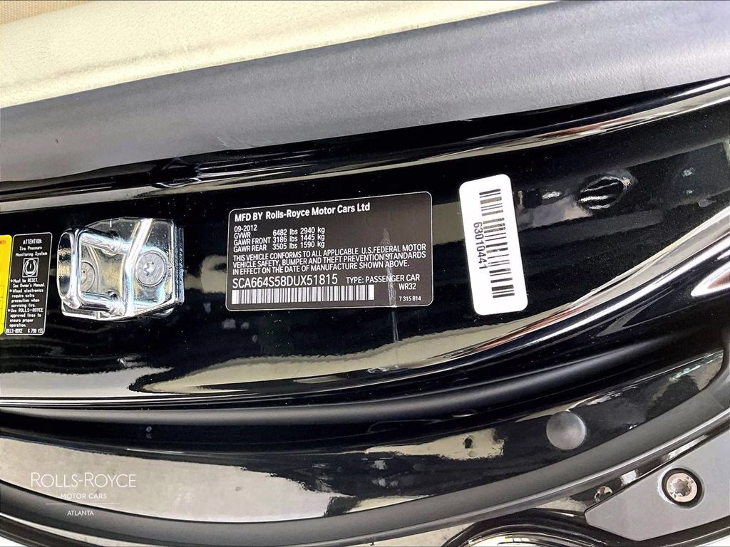 2013 Black Rolls-Royce Ghost Feature Selection 1 Package RWD Sedan