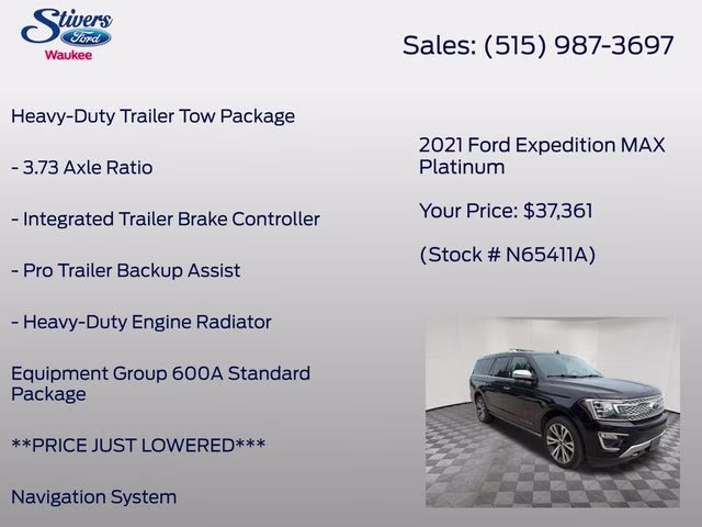 2021 Agate Black Metallic Ford Expedition Max Platinum 4X4 SUV