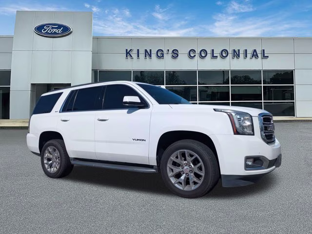 2017 Summit White GMC Yukon SLT w/Leather, Mooroof, Quad Buckets, &  RWD SUV