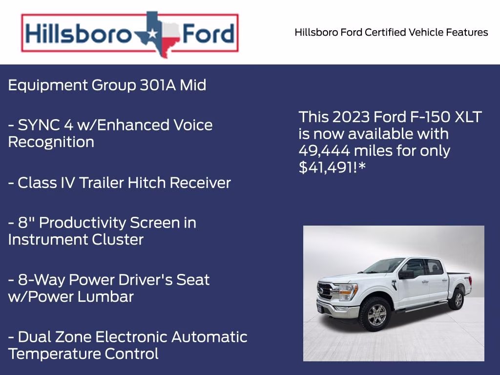 2023 Oxford White Ford F-150 XLT 4X4 Truck