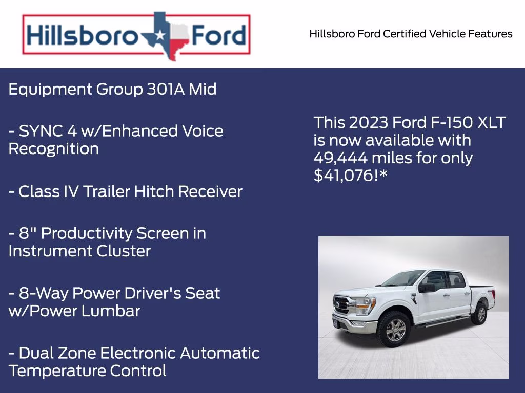 2023 Oxford White Ford F-150 XLT 4X4 Truck