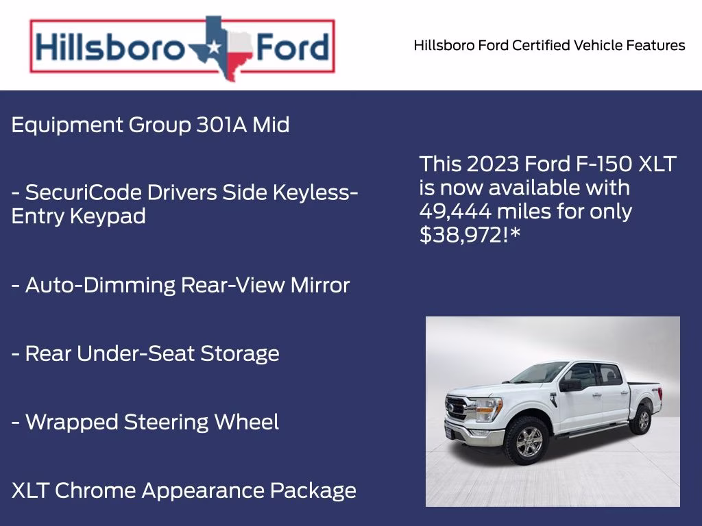 2023 Oxford White Ford F-150 XLT 4X4 Truck
