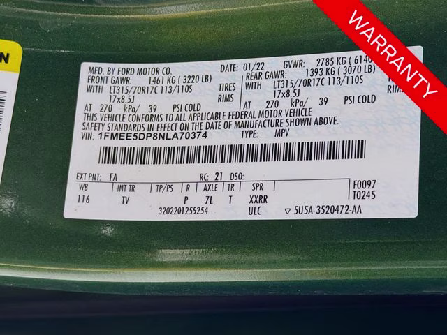 2022 Green Metallic Ford Bronco Wildtrak 4X4 SUV