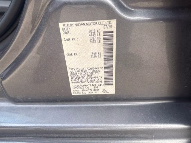 2020 Gun Metallic Nissan Altima 2.5 SL AWD Sedan