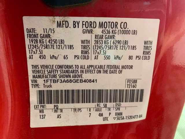 2016 Race Red Ford Super Duty F-350 SRW XL RWD Truck