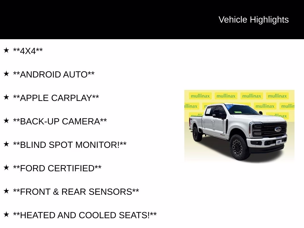 2025 White Metallic Ford Super Duty F-250 SRW Platinum 4X4 Truck