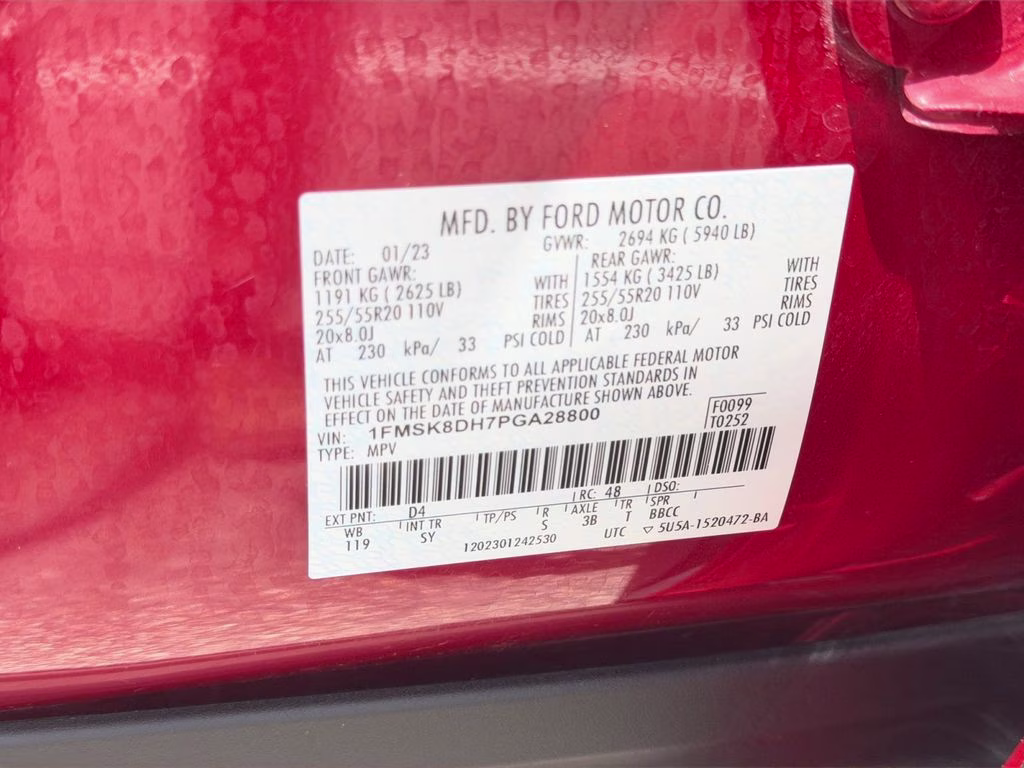 2023 Red Metallic Ford Explorer XLT Sport w/Co-Pilot360 4X4 SUV