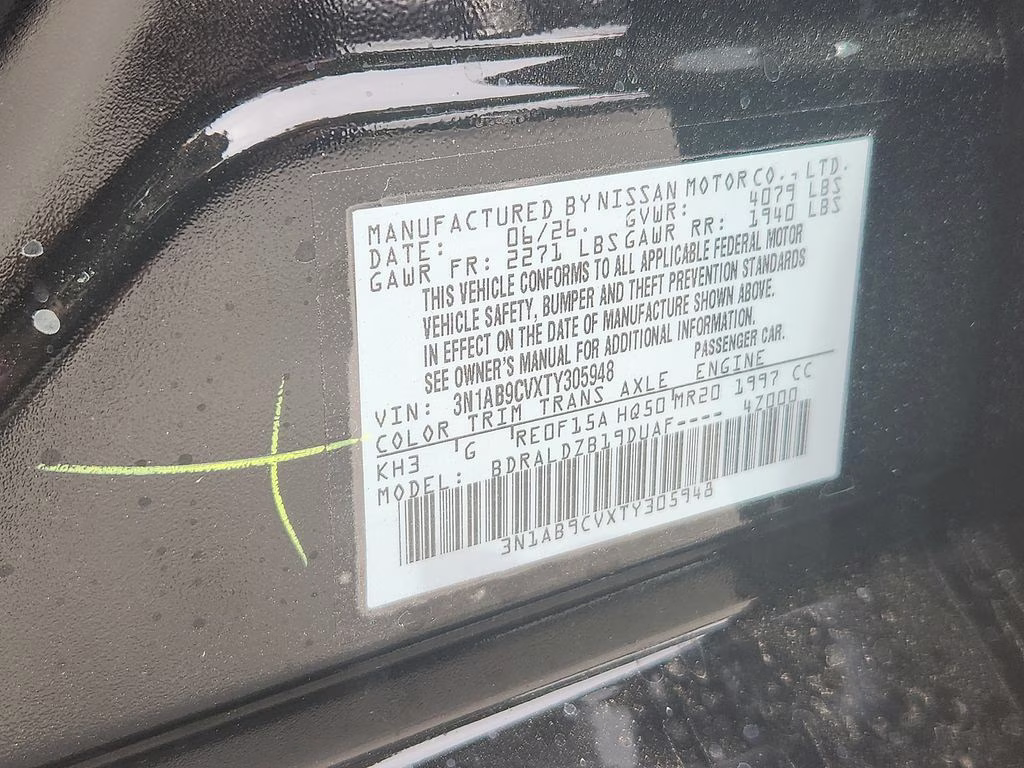 2026 Super Black Nissan Sentra SV FWD Sedan