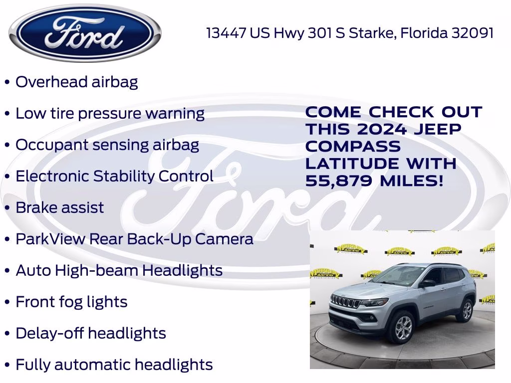 2024 Silver Zynith Metallic Clearcoat Jeep Compass Latitude 4X4 SUV