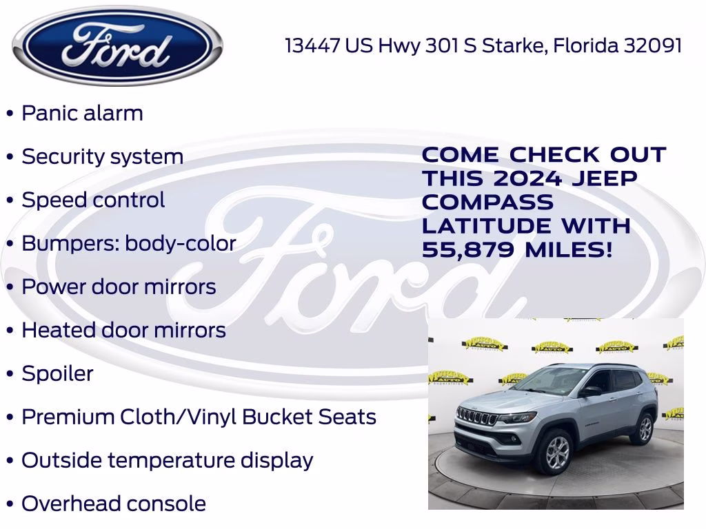 2024 Silver Zynith Metallic Clearcoat Jeep Compass Latitude 4X4 SUV