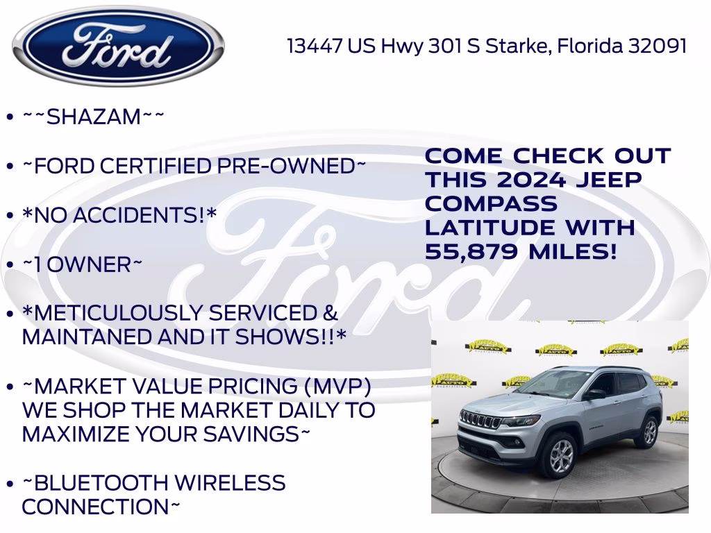 2024 Silver Zynith Metallic Clearcoat Jeep Compass Latitude 4X4 SUV