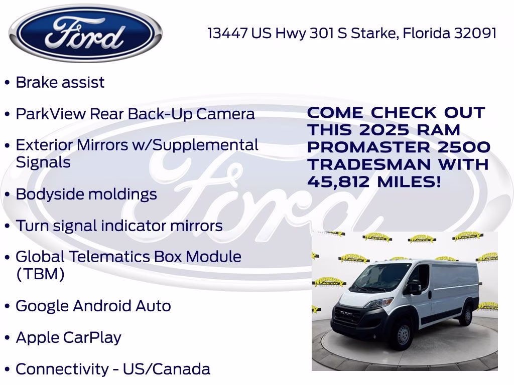 2025 Bright White Clearcoat Ram ProMaster 2500 Base FWD Van
