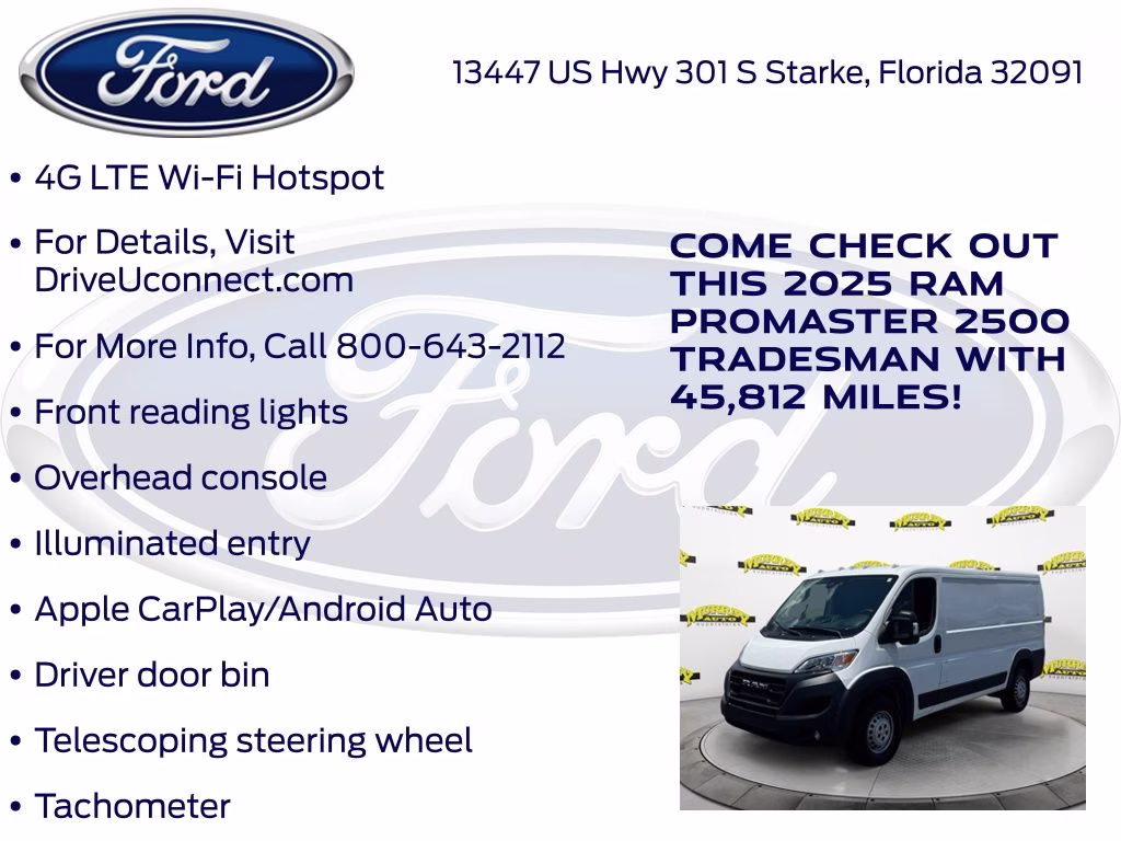 2025 Bright White Clearcoat Ram ProMaster 2500 Base FWD Van
