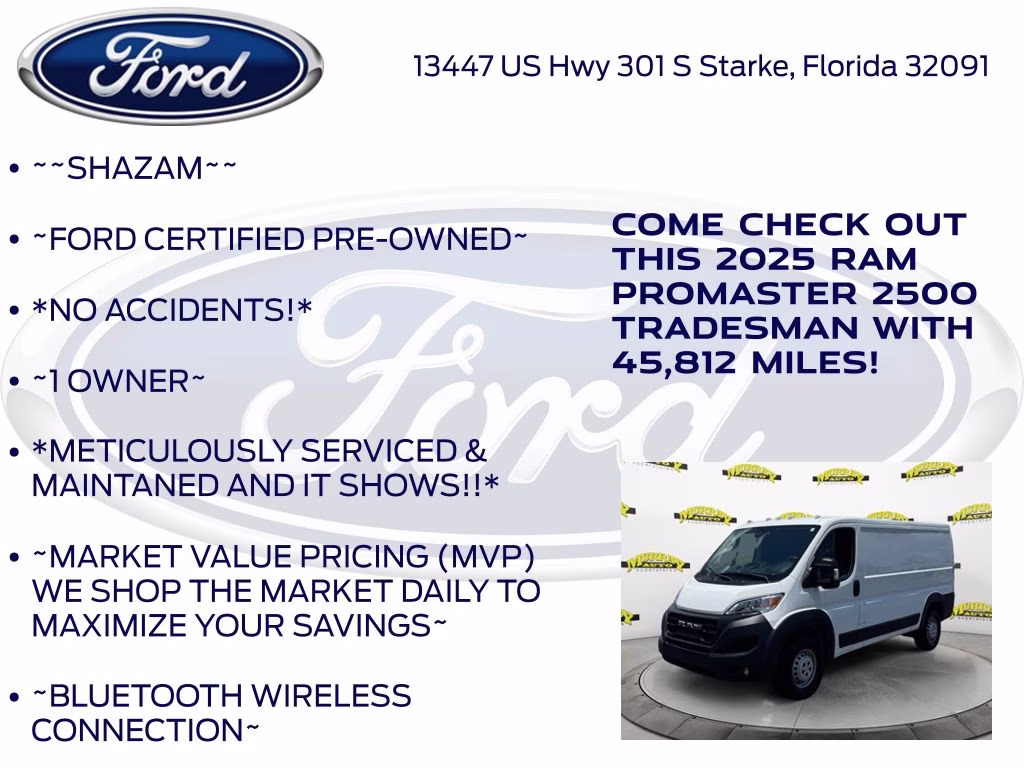 2025 Bright White Clearcoat Ram ProMaster 2500 Base FWD Van