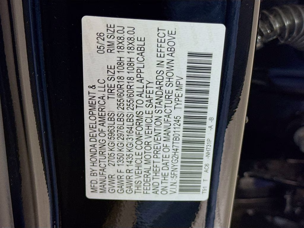 2026 Crystal Black Pearl Honda Pilot EX-L FWD SUV