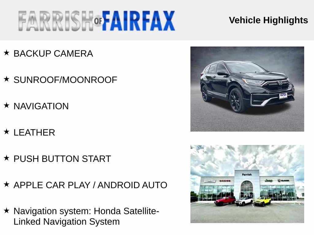 2022 Crystal Black Pearl Honda CR-V Hybrid Touring AWD SUV