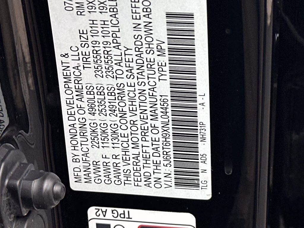 2022 Crystal Black Pearl Honda CR-V Hybrid Touring AWD SUV