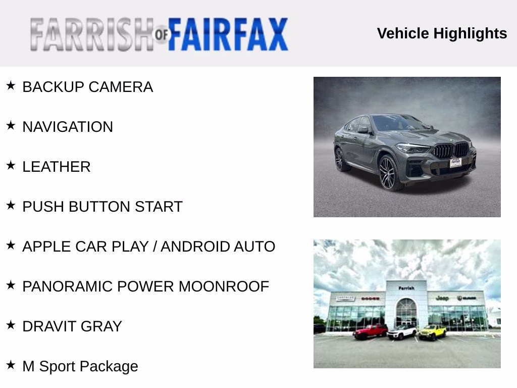 2022 Dravit Gray Metallic BMW X6 xDrive40i AWD SUV