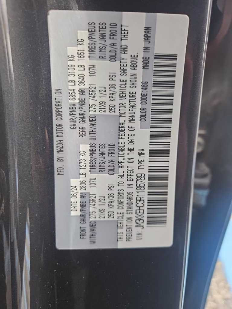 2024 Machine Gray Metallic Mazda CX-90 3.3 Turbo S Premium Plus AWD SUV