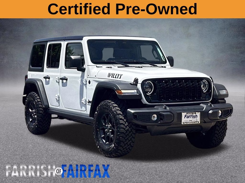 2025 Bright White Clearcoat Jeep Wrangler Willys 4X4 SUV