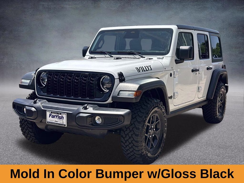 2025 Bright White Clearcoat Jeep Wrangler Willys 4X4 SUV