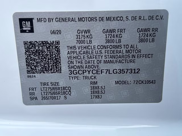 2020 Summit White Chevrolet Silverado 1500 Custom Trail Boss 4X4 Truck