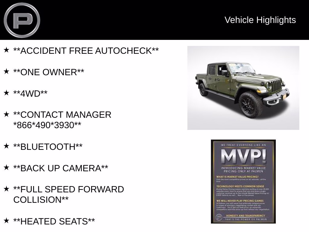 2022 Sarge Green Clearcoat Jeep Gladiator Sport 4X4 Truck