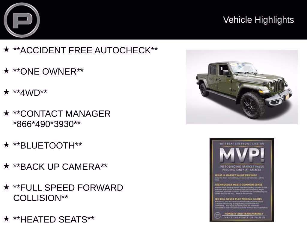 2022 Sarge Green Clearcoat Jeep Gladiator Sport 4X4 Truck