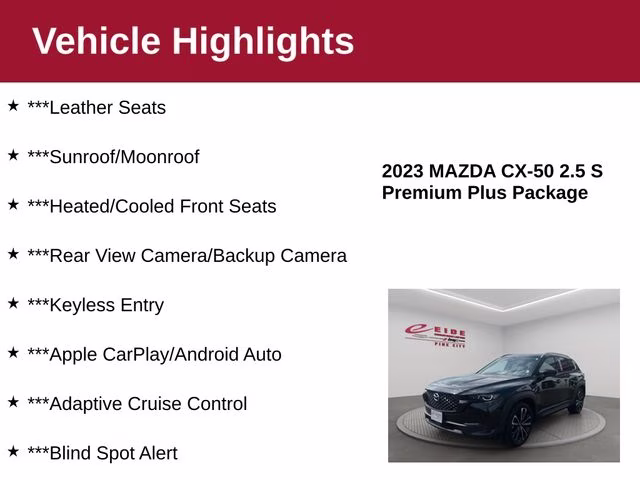 2023 Jet Black Mica Mazda CX-50 2.5 S Premium Plus Package AWD SUV