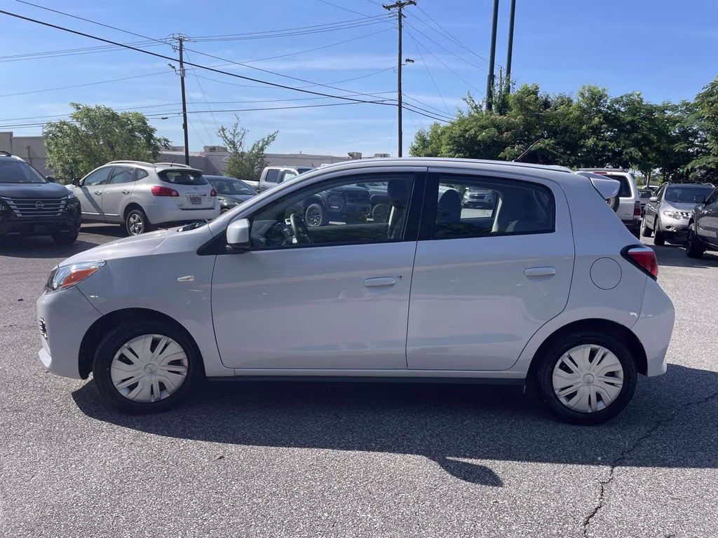 2024 White Mitsubishi Mirage ES FWD Hatchback