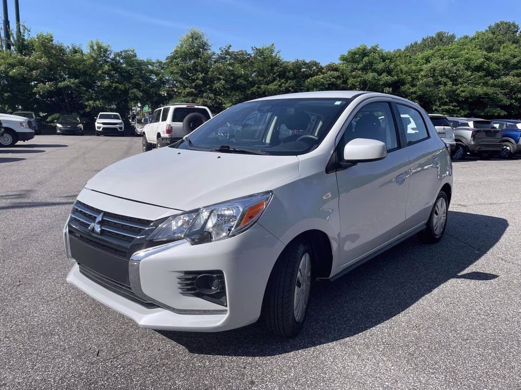 2024 White Mitsubishi Mirage ES FWD Hatchback