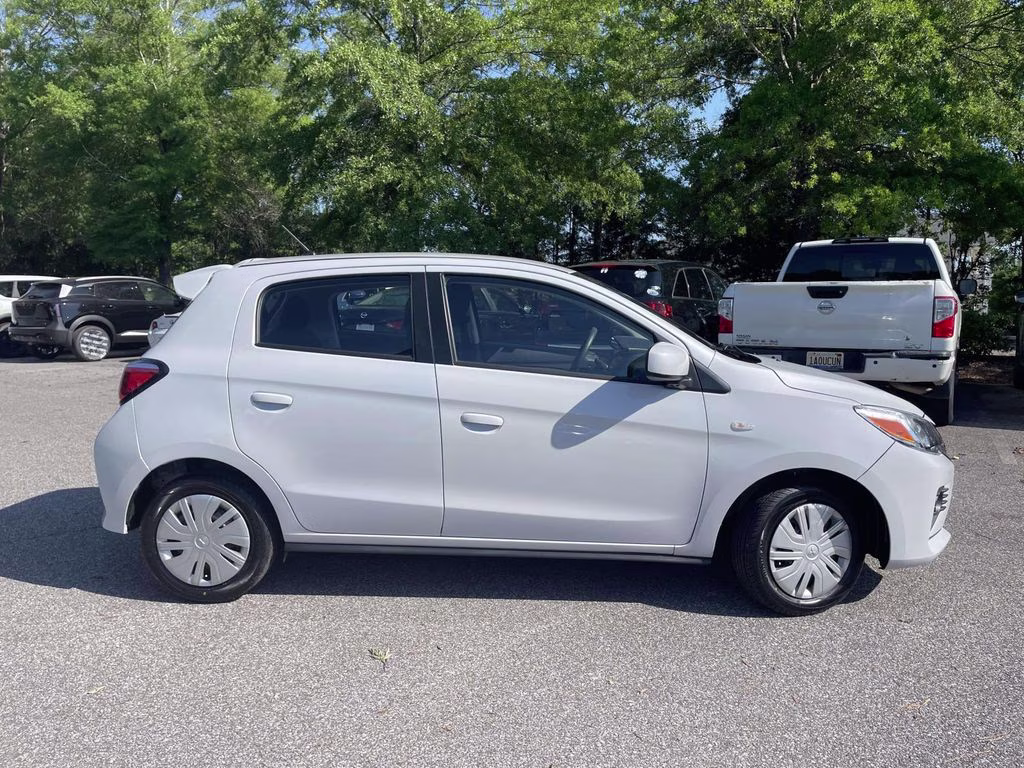 2024 White Mitsubishi Mirage ES FWD Hatchback
