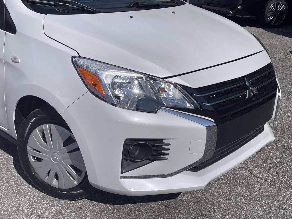 2024 White Mitsubishi Mirage ES FWD Hatchback