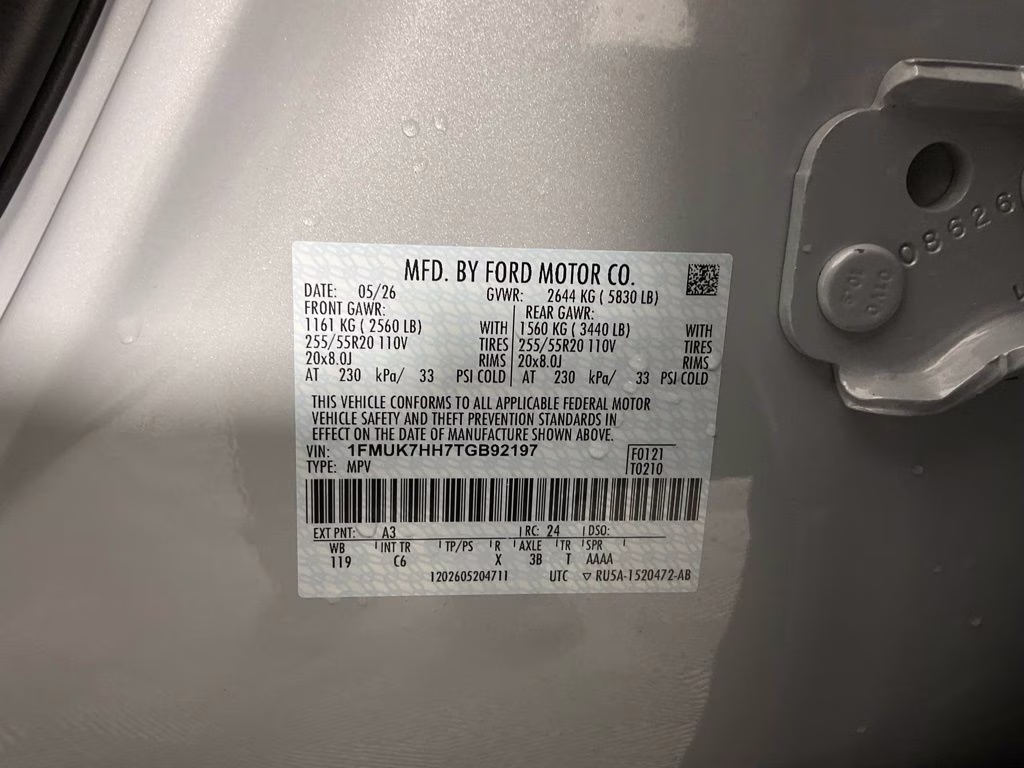 2026 White Metallic Ford Explorer Platinum RWD SUV