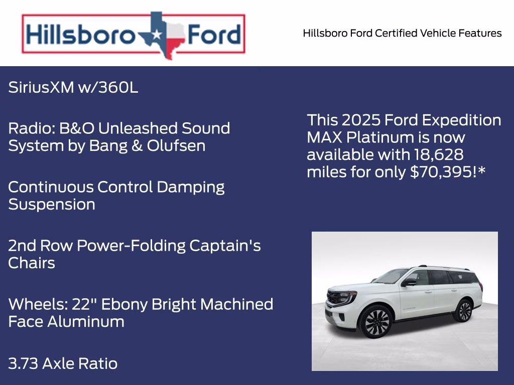 2025 Star White Metallic Tri-Coat Ford Expedition Max Platinum 4X4 SUV