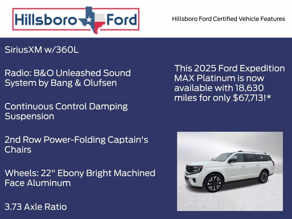 2025 Star White Metallic Tri-Coat Ford Expedition Max Platinum 4X4 SUV
