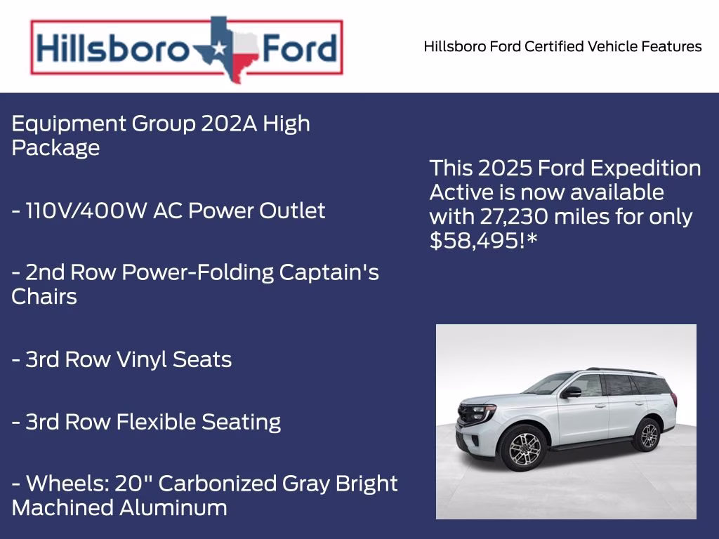 2025 Space Silver Metallic Ford Expedition Active 4X4 SUV