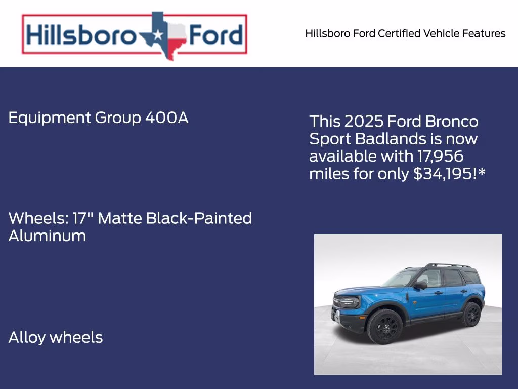 2025 Velocity Blue Metallic Ford Bronco Sport Badlands 4X4 SUV