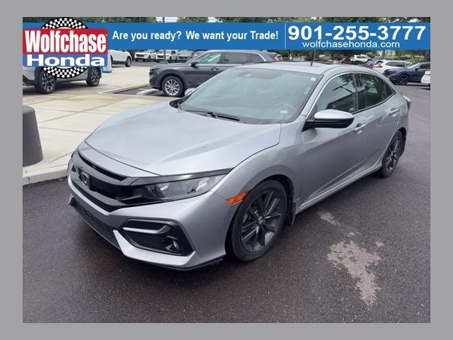 2020 Lunar Silver Metallic Honda Civic EX FWD Hatchback