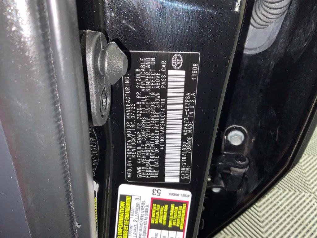 2022 Midnight Black Metallic Toyota Camry XSE FWD Sedan