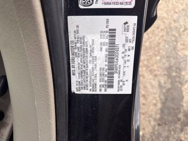 2012 Black Ford Fusion SEL FWD Sedan