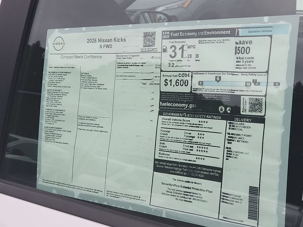 2026 Fresh Powder Nissan Kicks S FWD SUV