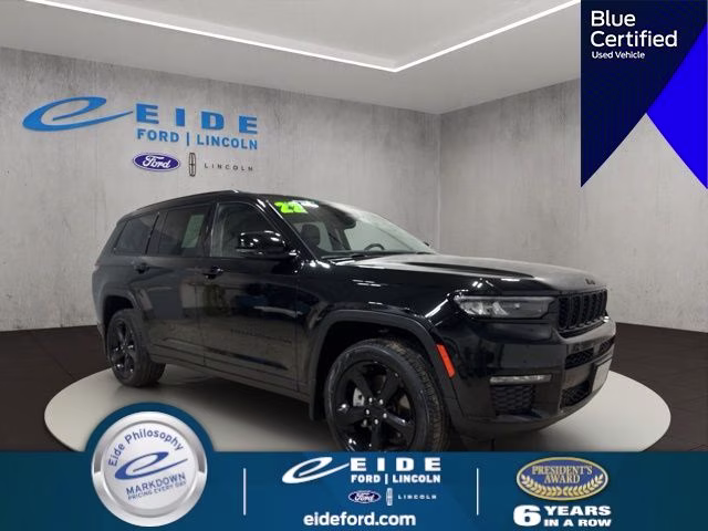 2022 Diamond Black Crystal Pearlcoat Jeep Grand Cherokee L Limited 4X4 SUV