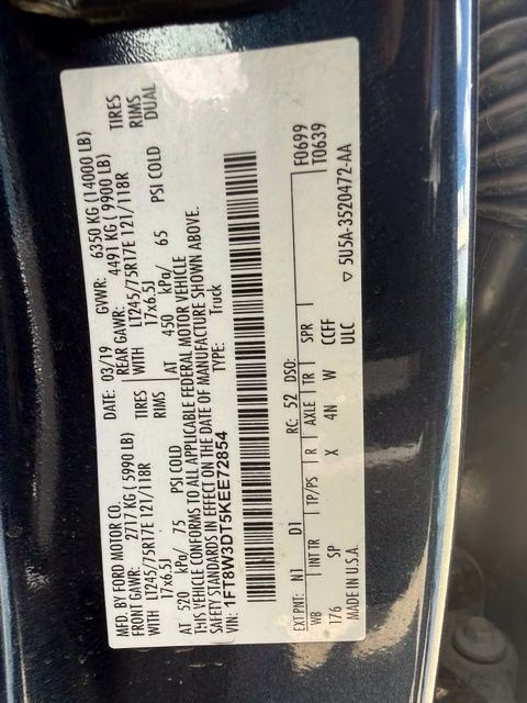2019 Blue Jeans Metallic Ford Super Duty F-350 DRW King Ranch 4X4 Truck