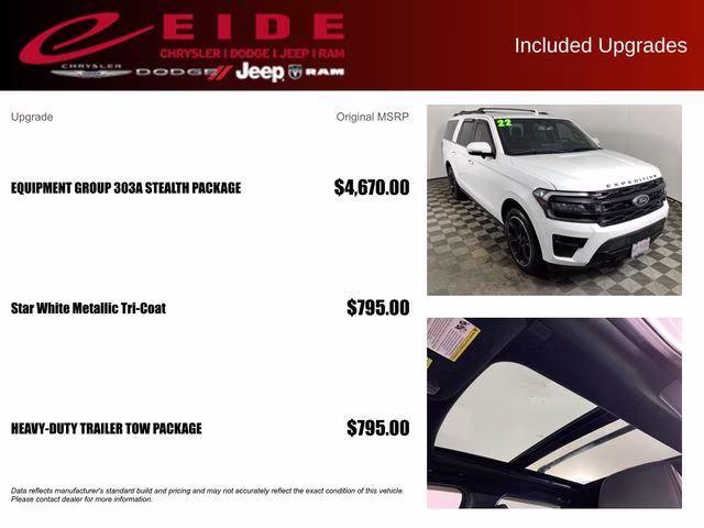 2022 Star White Metallic Tri-Coat Ford Expedition Max Limited 4X4 SUV