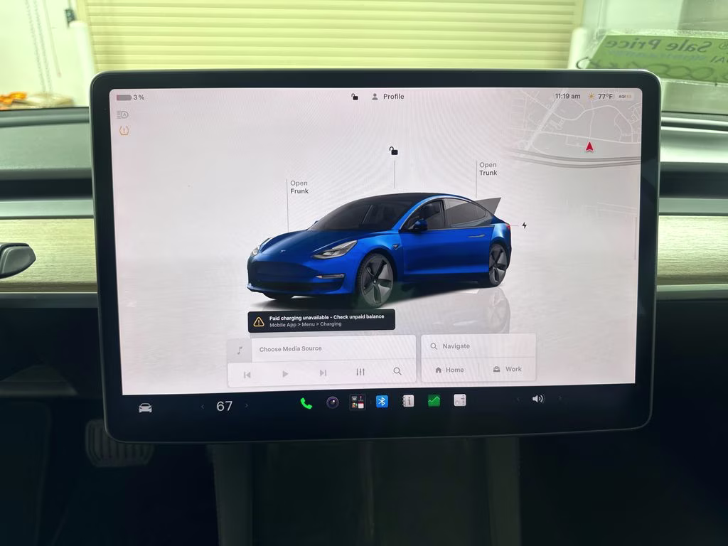 2023 Blue Tesla Model 3 Base RWD Sedan